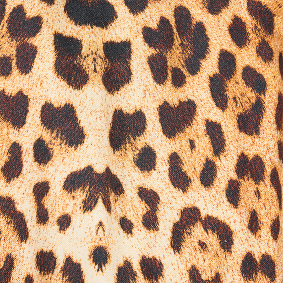 RC Short Dress with Jaguar Skin Print Brown VKT131-LXP73