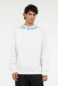JC Felpa In Cotone Con Logo Graffiti WHITE VFT086-VF130
