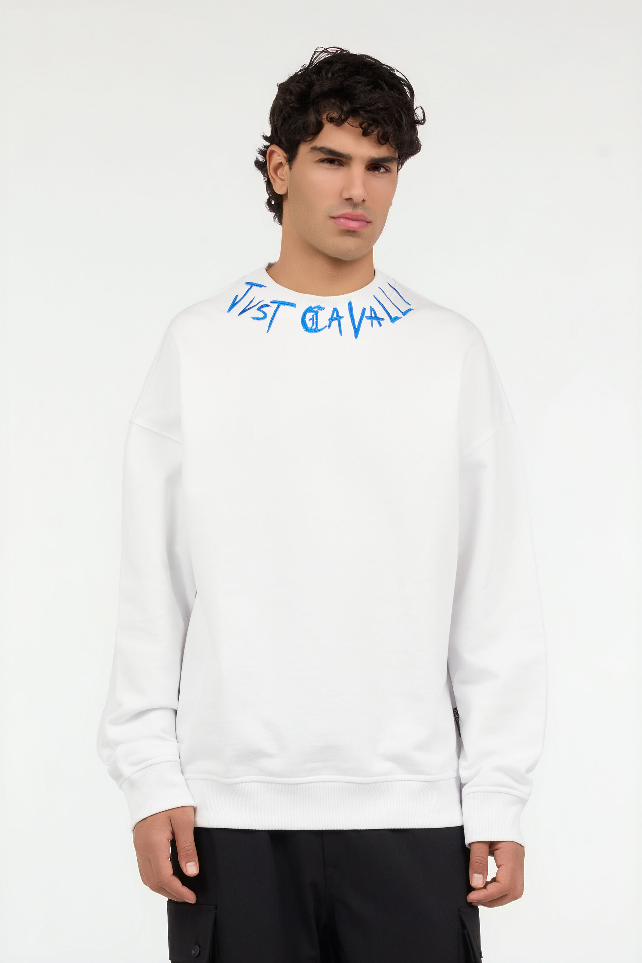 JC Sweatshirt aus Baumwolle mit Graffiti-Logo WHITE VFT086-VF130