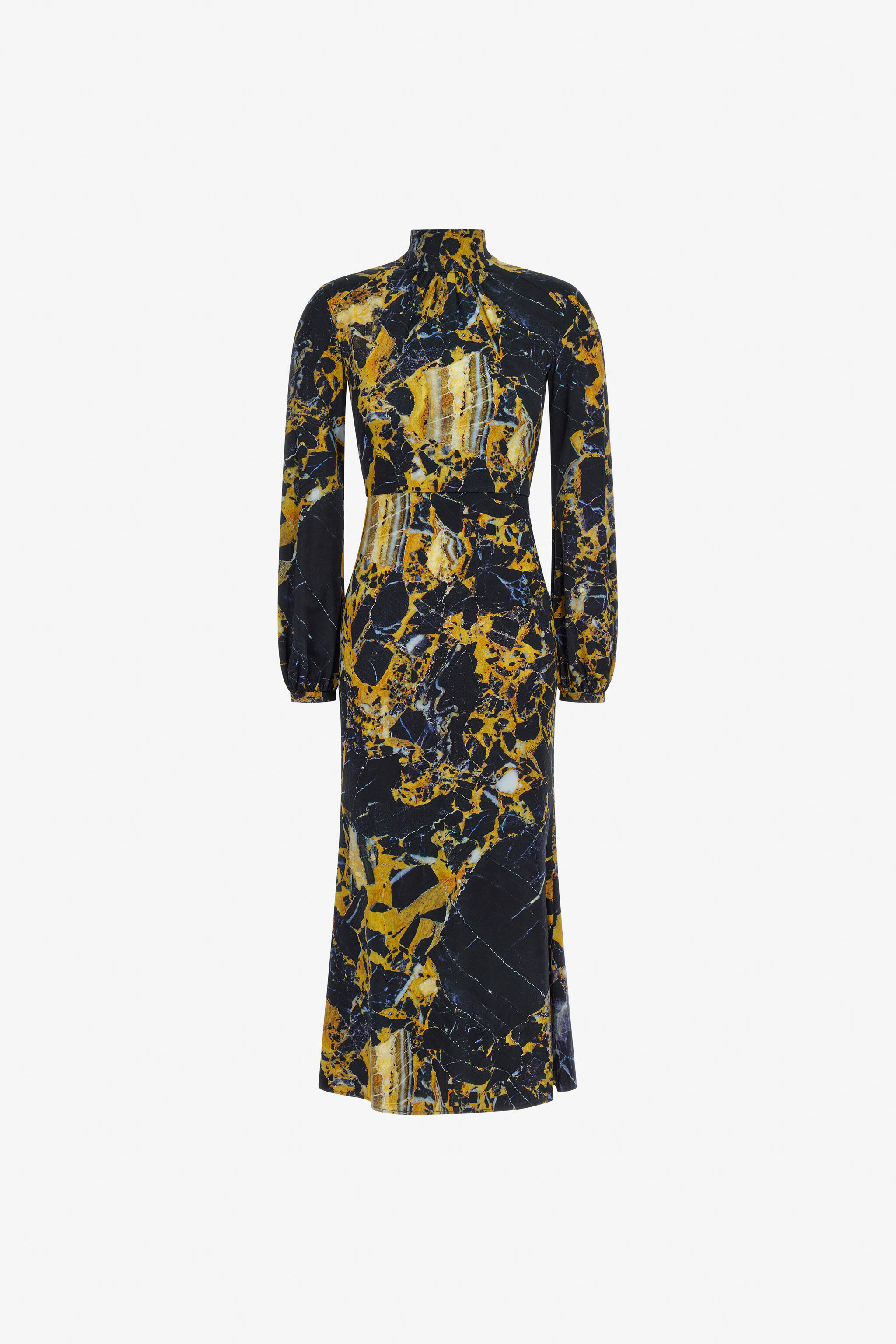 RC Marble Print Dress Gelb TWT136-LNN19