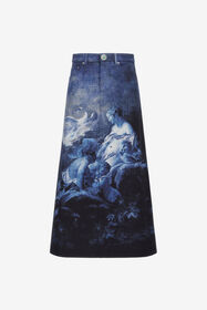 RC Skirt with Denim Wild Leda print Dark blue RWJ303-DSI16