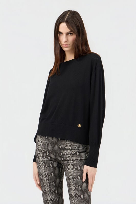 RC Black Viscose Sweater BLACK SOM60B-VI011