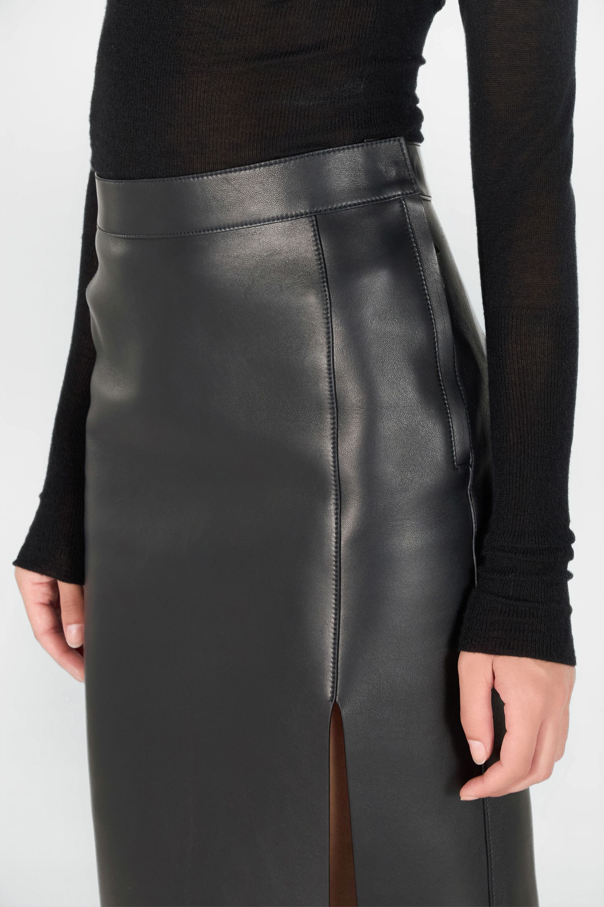 RC Plain midi skirt Black TWP300-PN001