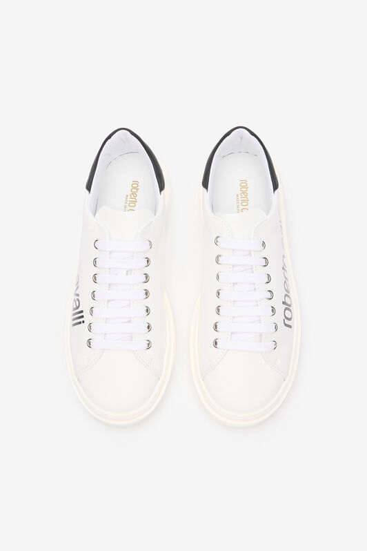 RC White Sneaker With Logo Print WHITE/BLACK QOS01I-PZO16