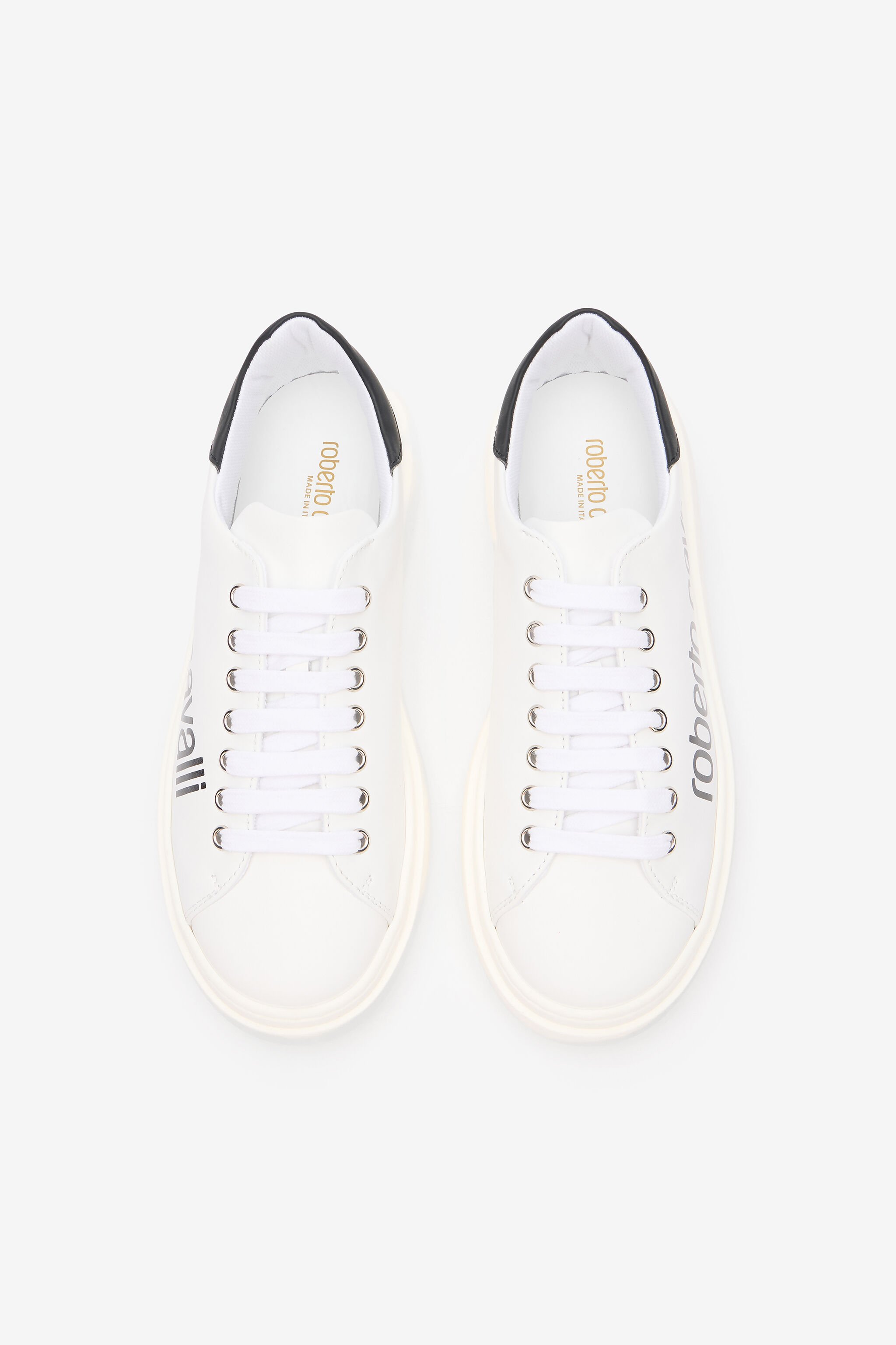 RC White Sneaker With Logo Print WHITE/BLACK QOS01I-PZO16