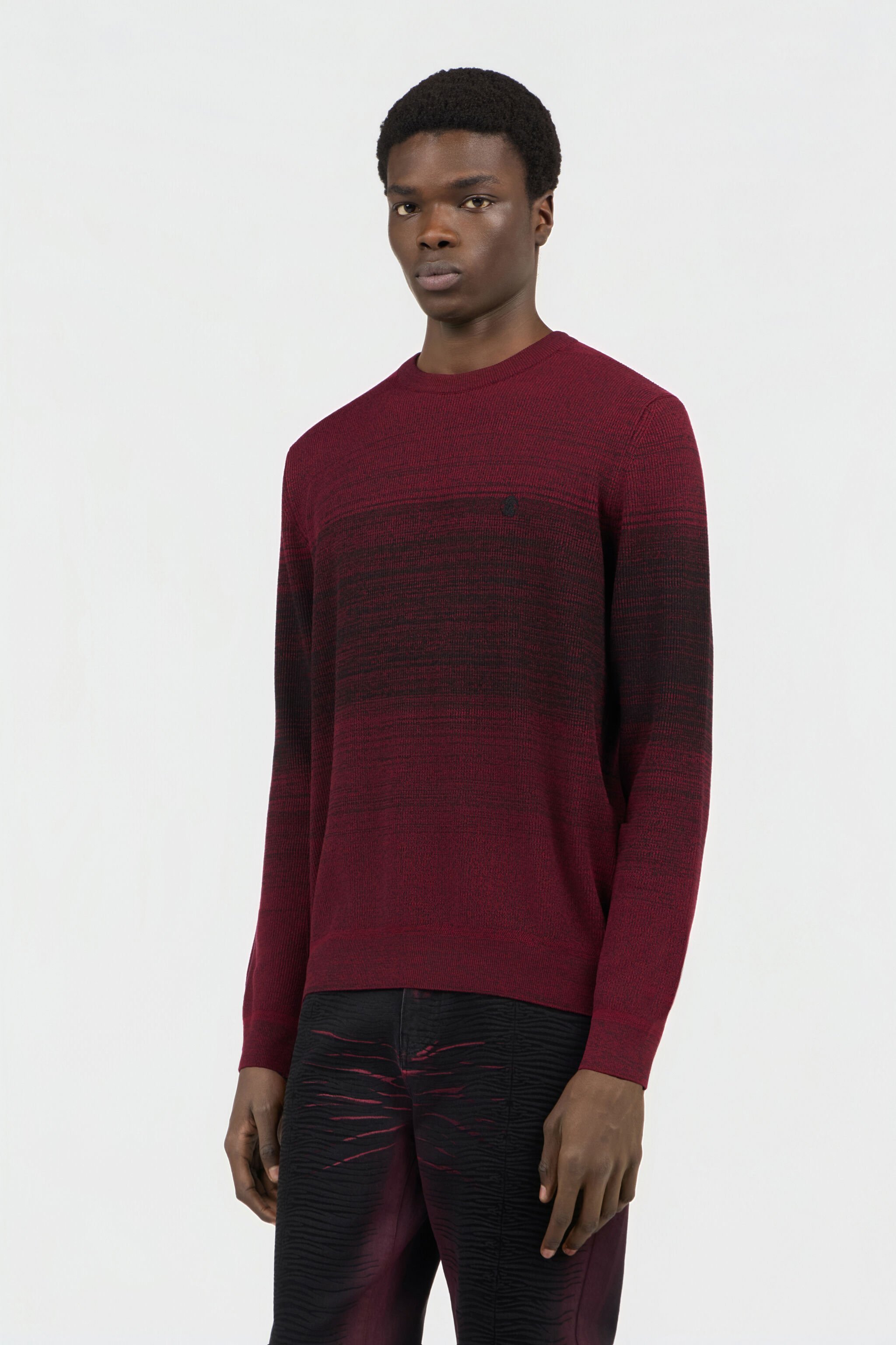 RC Pull En Coton Dégradé Bordeaux RED/BLACK SOM60A-MG001