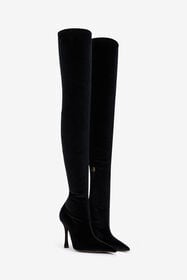 ${brand} Botas Mosqueteras Negras De Punta Fina Satinadas ${colorDescription} ${masterID}