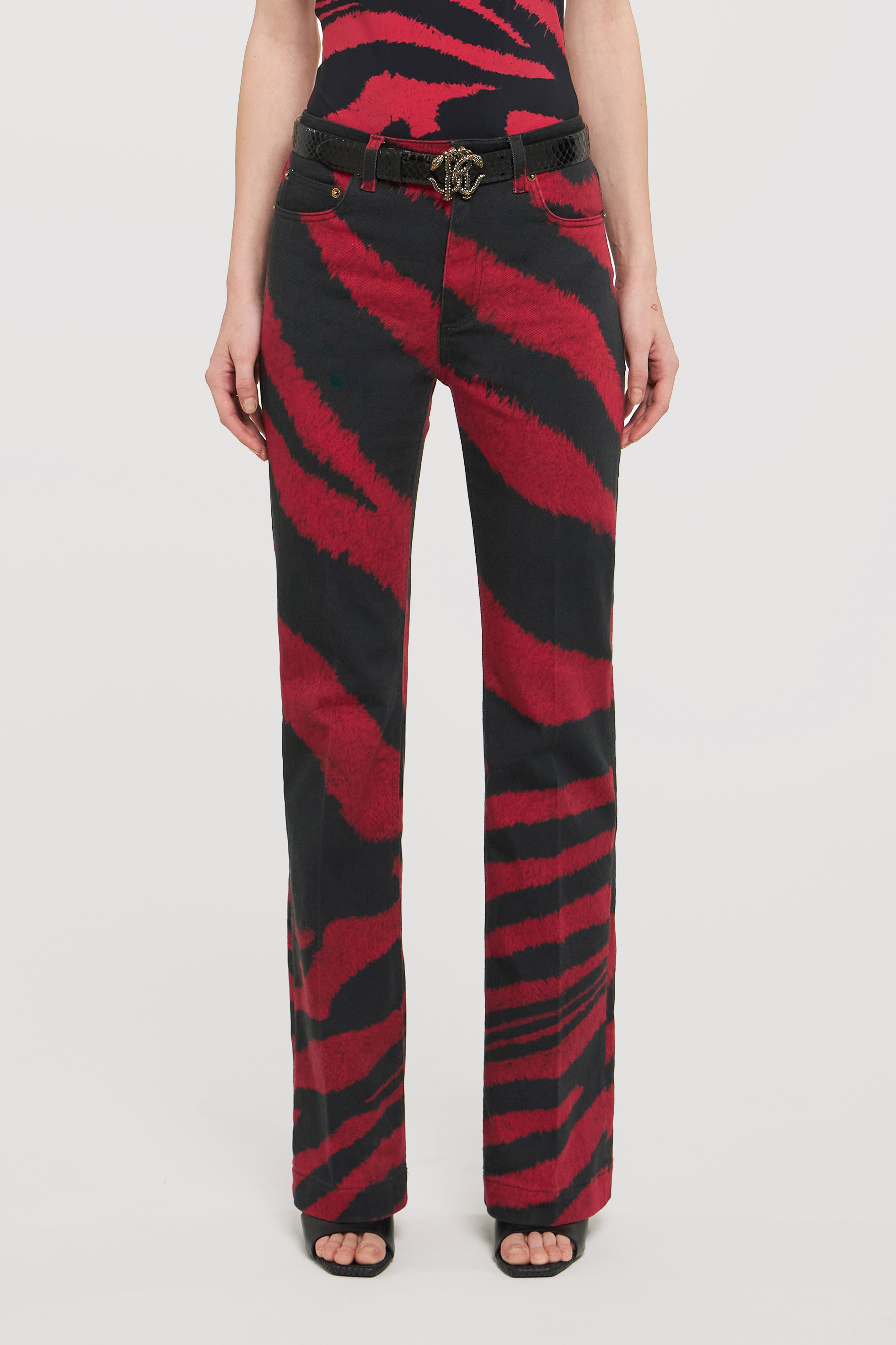 RC Jean bootcut à imprimé Zebra Tribute Rouge UWJ221-DAP26