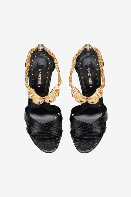 RC Roar Black Leather Sandals BLACK SKS132-PZS16