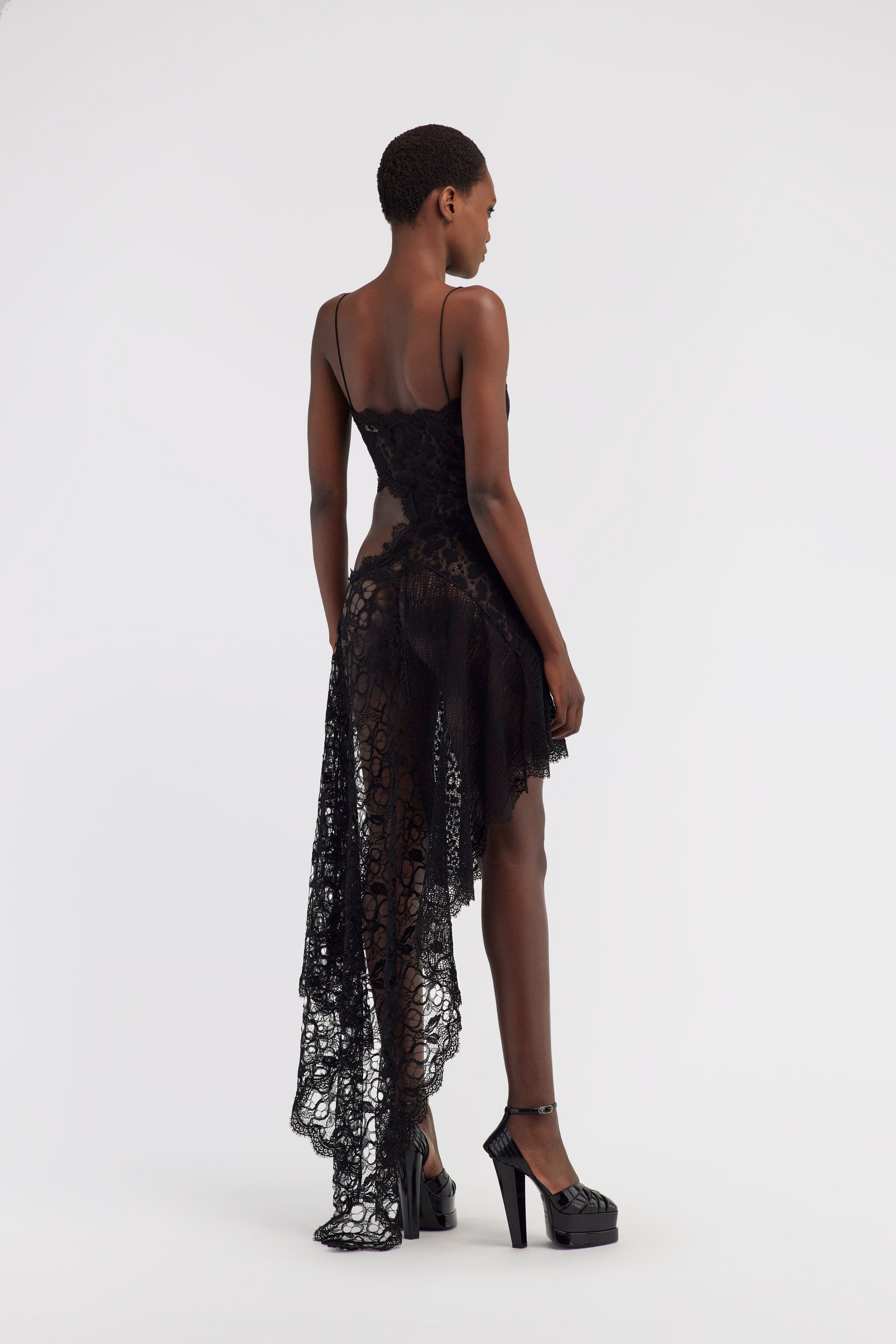 RC Abito sottoveste in pizzo Nero RWT112-RP001