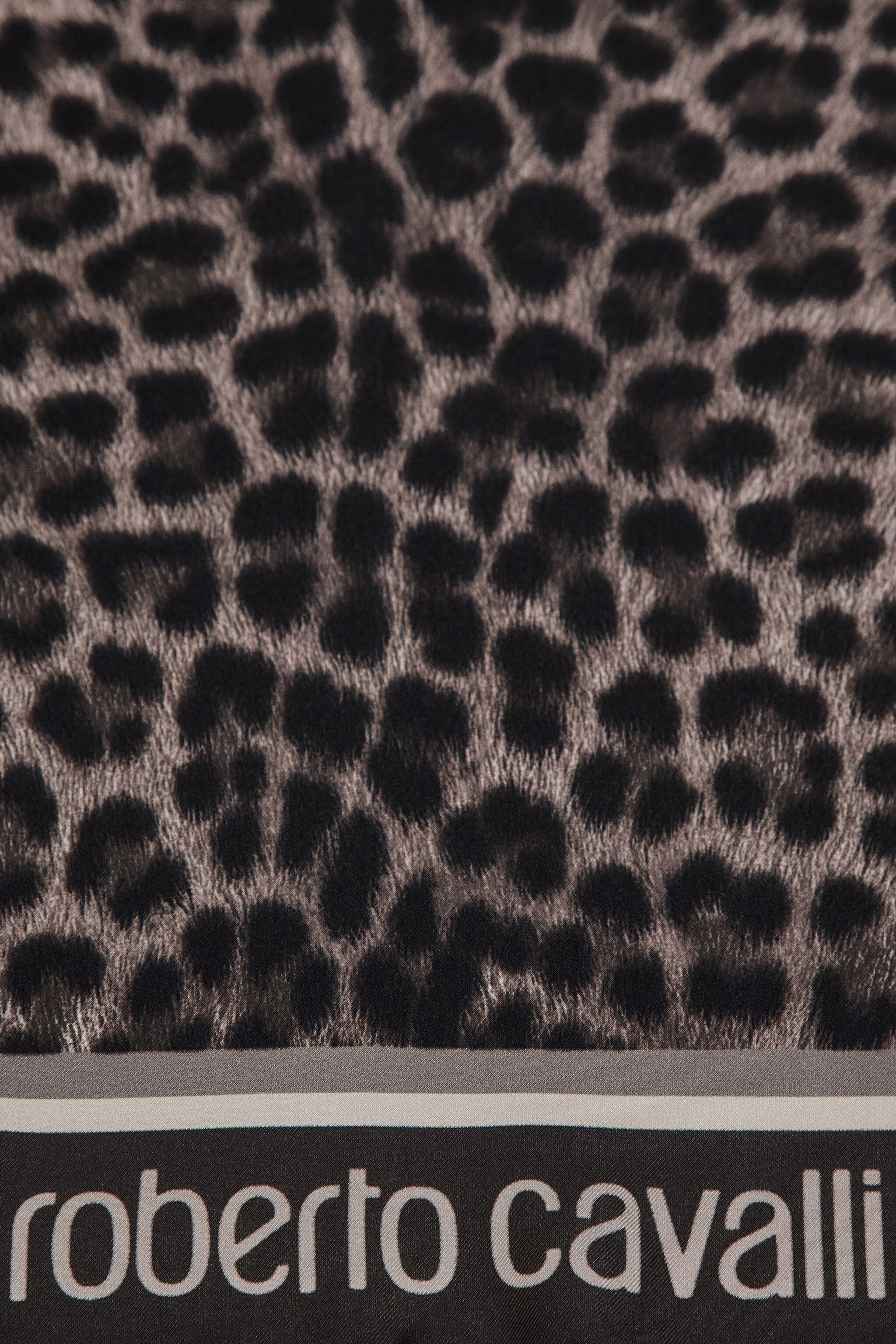 RC Foulard Roberto Cavalli con stampa GIAGUARO HERITAGE Grigio scuro SYI00A-2NL53