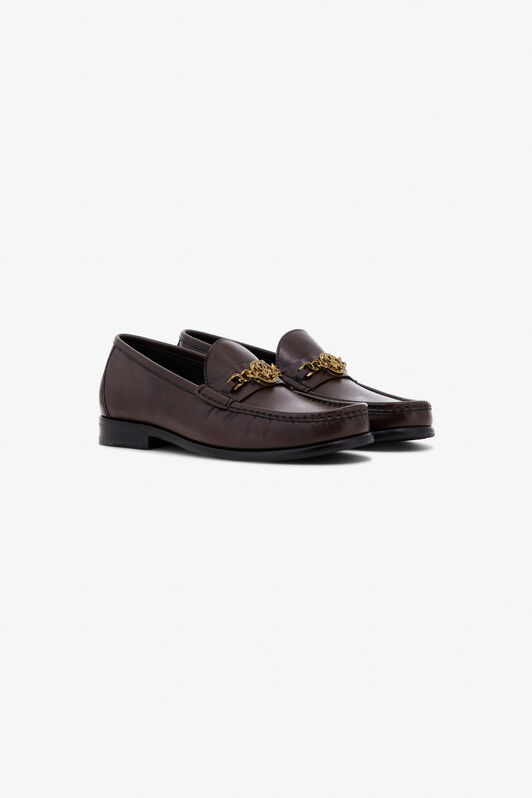 RC Chain-Embellished Loafers Dark brown TRS027-PZ078