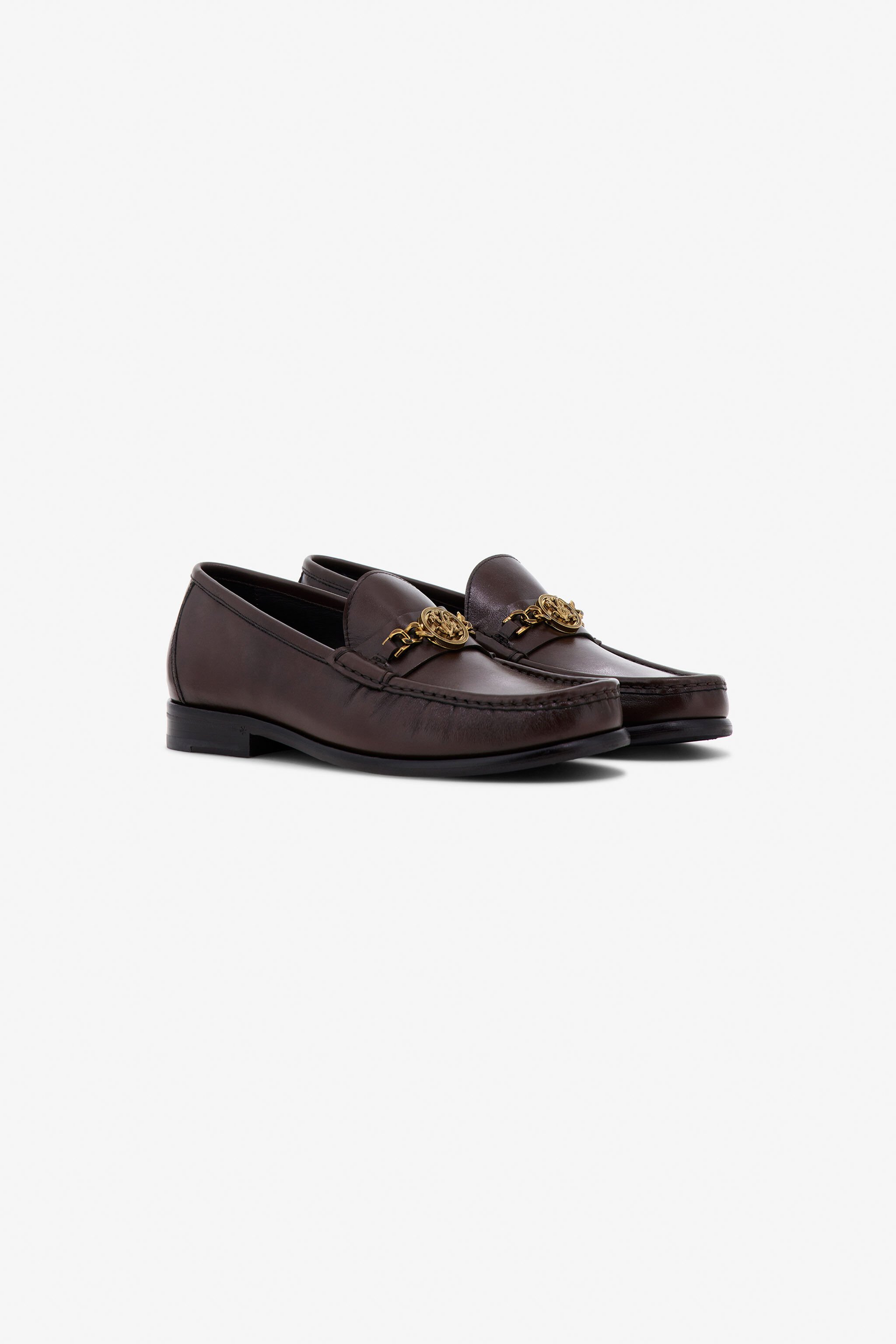 RC Chain-Embellished Loafers Dark brown TRS027-PZ078