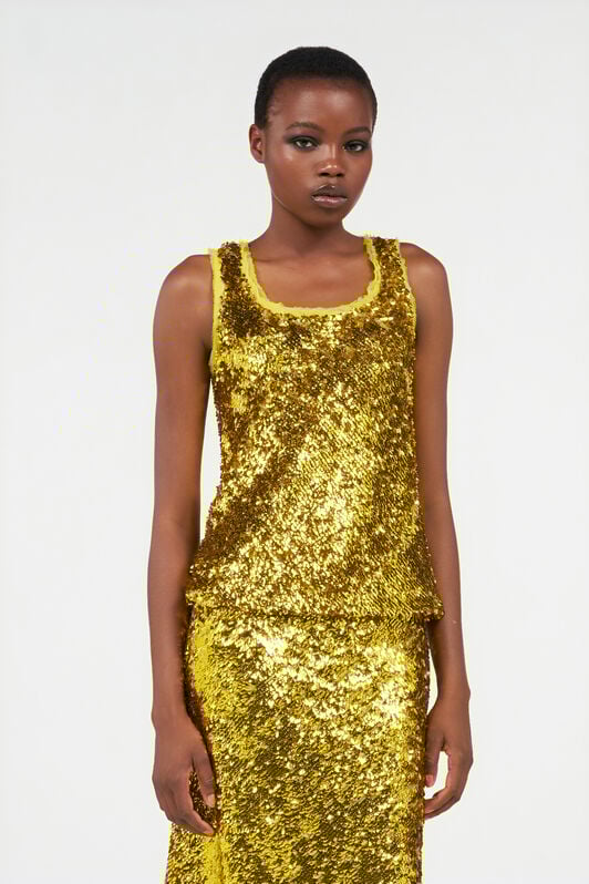 RC Gold Sequin Top YELLOW WQT607-FT014