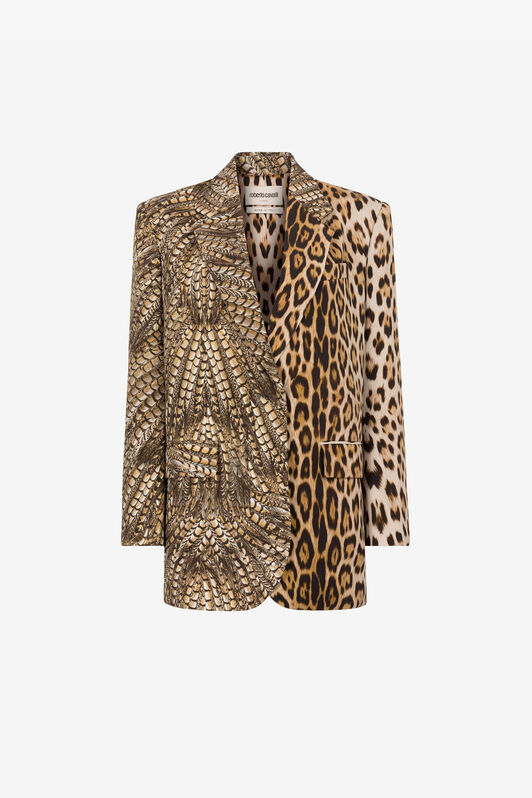 RC Animal print single-breasted blazer MACULA NATURALE QKT400-7OF52