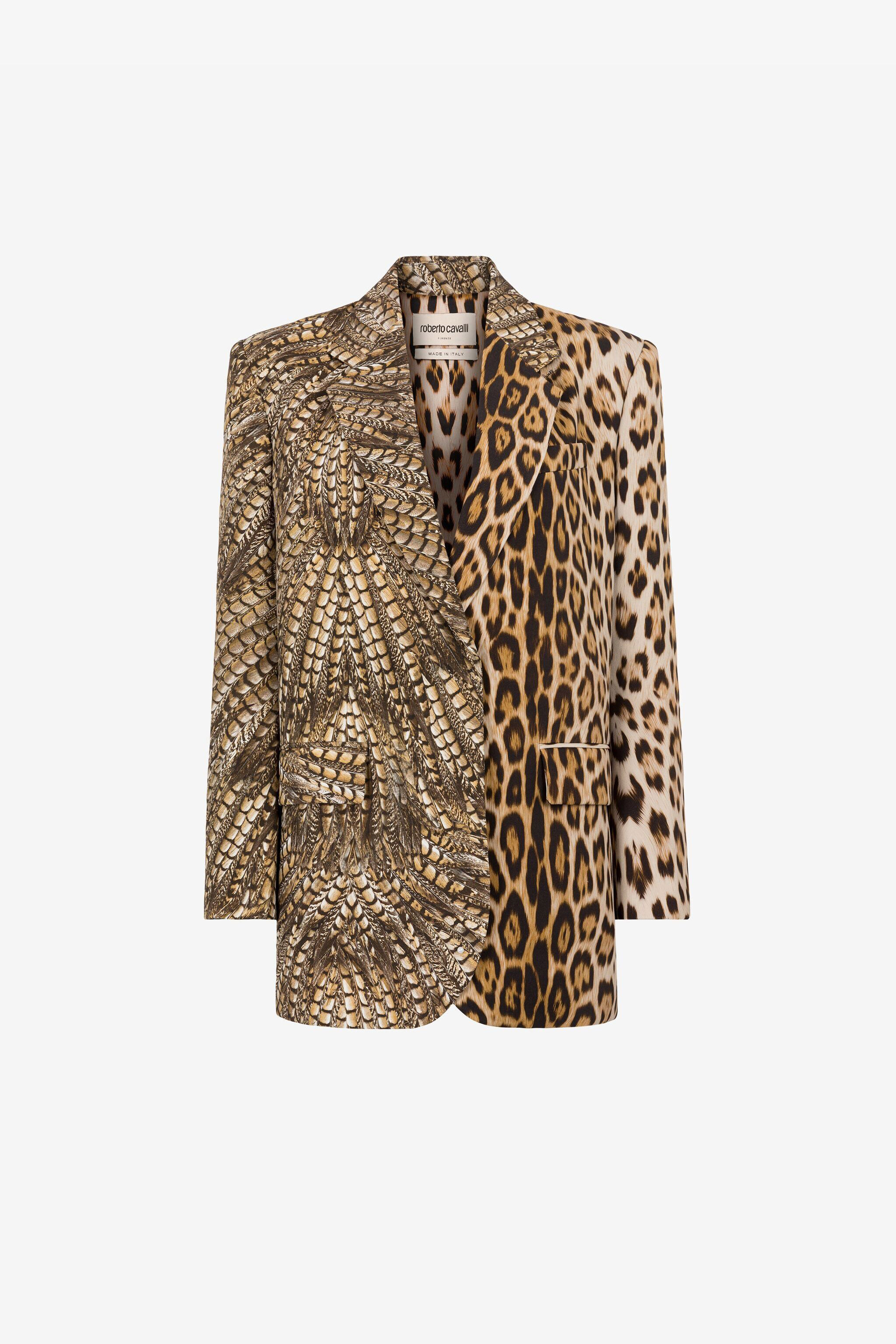 RC Animal print single-breasted blazer MACULA NATURALE QKT400-7OF52