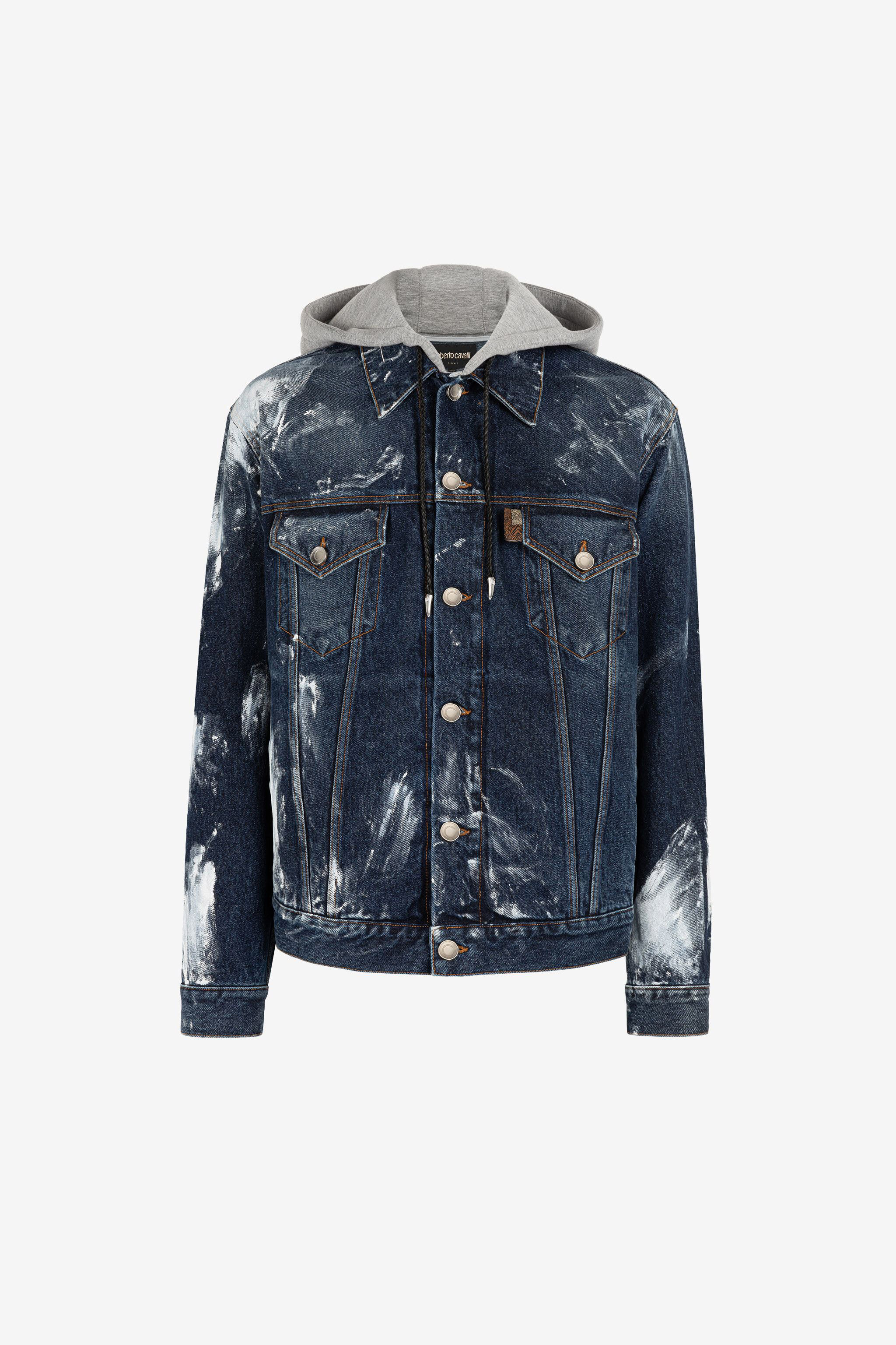 RC Paint-Effect Denim Jacket Dark blue ONJ478-VT006