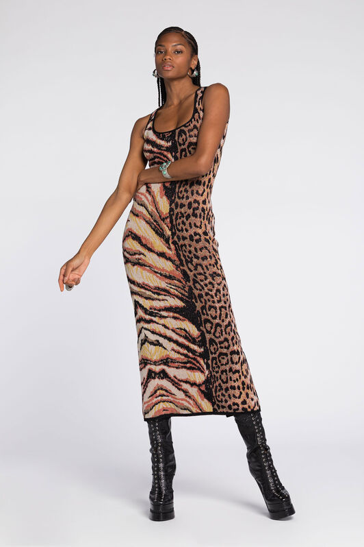RC Kleid mit Animal-Print Braun RKM100-MI150
