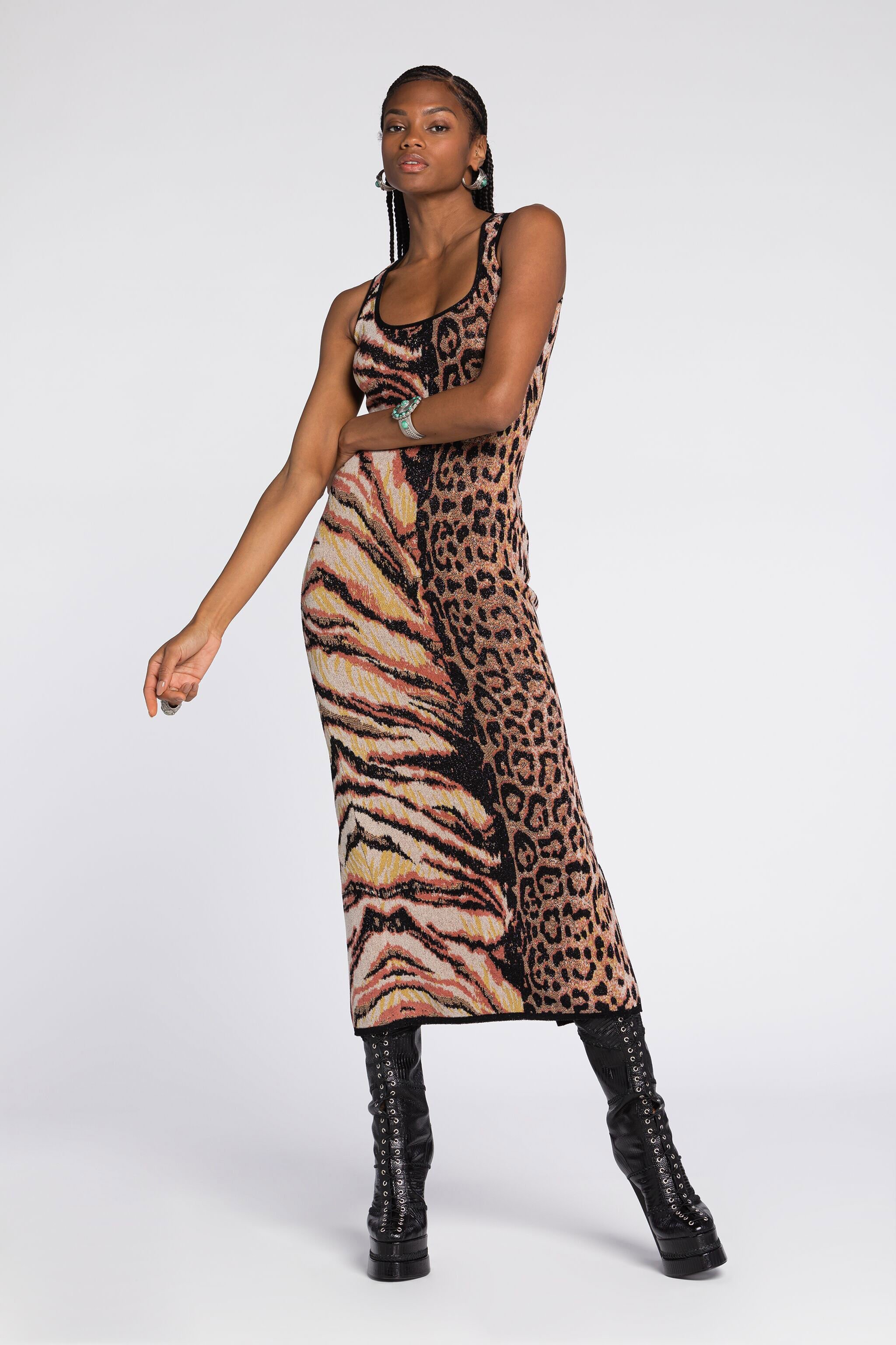 RC Kleid mit Animal-Print Braun RKM100-MI150