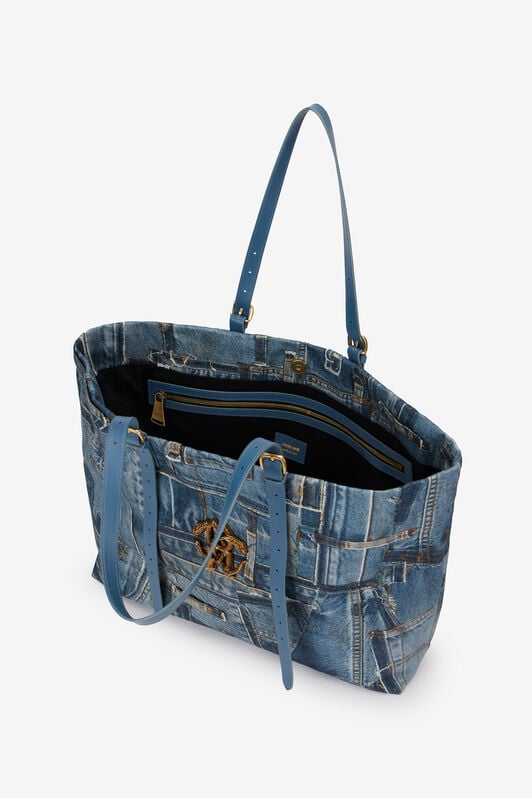 RC Denim Patchwork Print Shopping Bag JEANS WKB001-DLL01