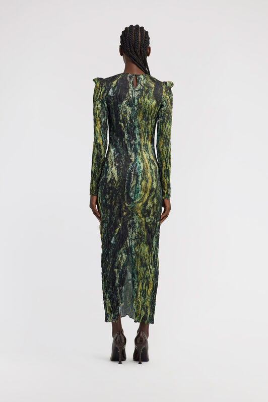 RC Marble print long Dress Verde oscuro TWT106-7NN20