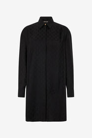 ${brand} Silk Mini Shirt Dress with Monogram RC ${colorDescription} ${masterID}