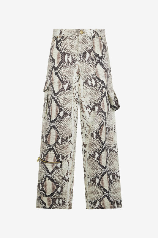 RC Rock Cargo Jeans With Python Print RC Rock Cargo Jeans With Python Print Light Brown VWJ250-DAQ75