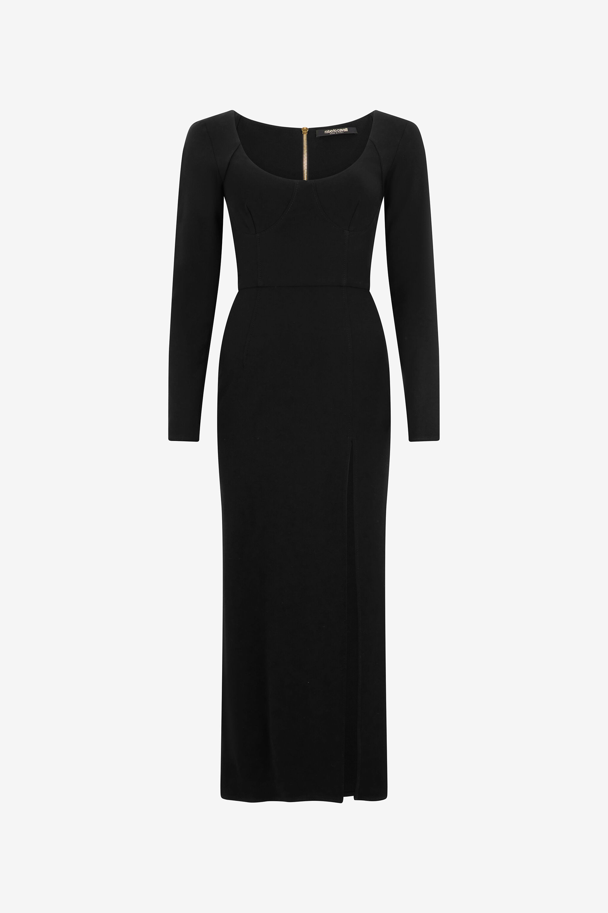 RC Black Midi Dress with Slit Schwarz VWT163-WP010