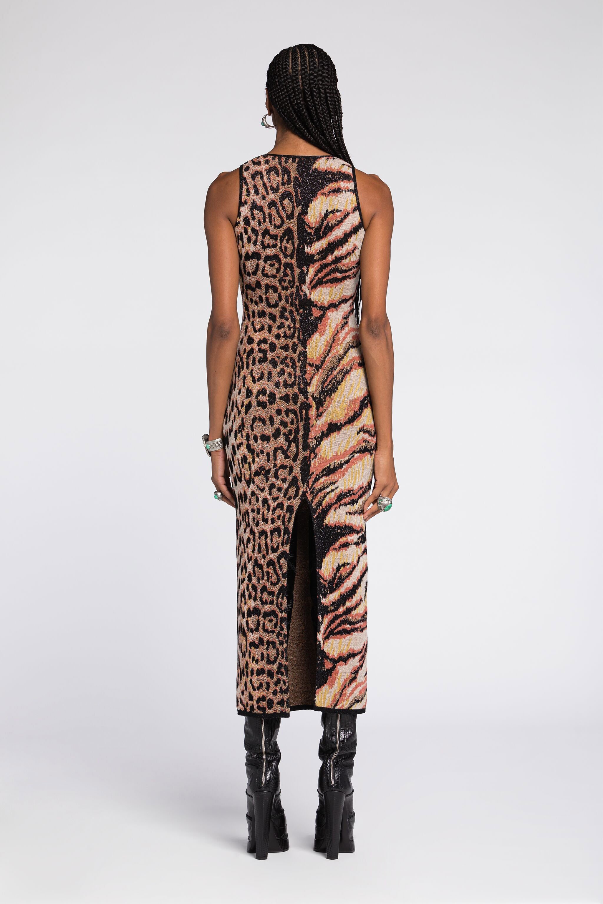 RC Kleid mit Animal-Print Braun RKM100-MI150