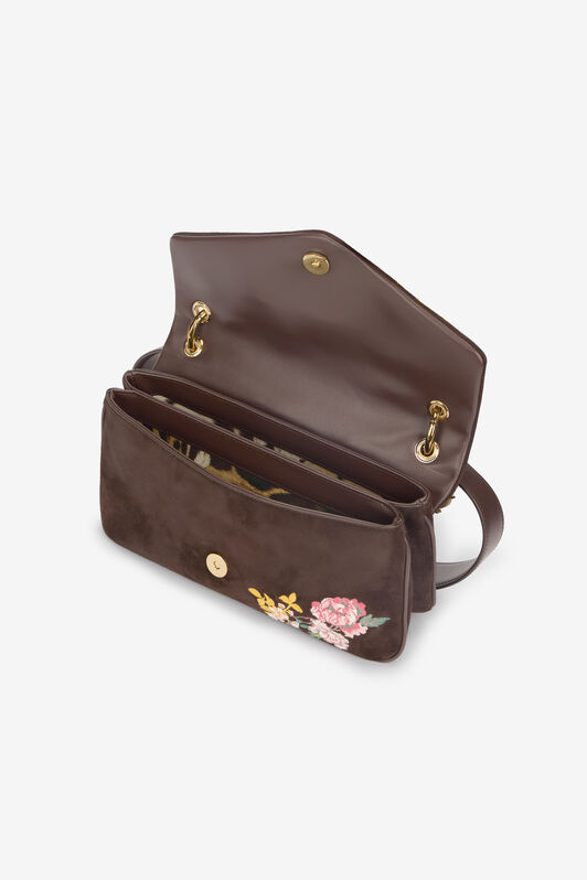 RC Suede Bag with Naturalistic Pattern RC Suede Bag with Naturalistic Pattern Brown VKB018-PC010
