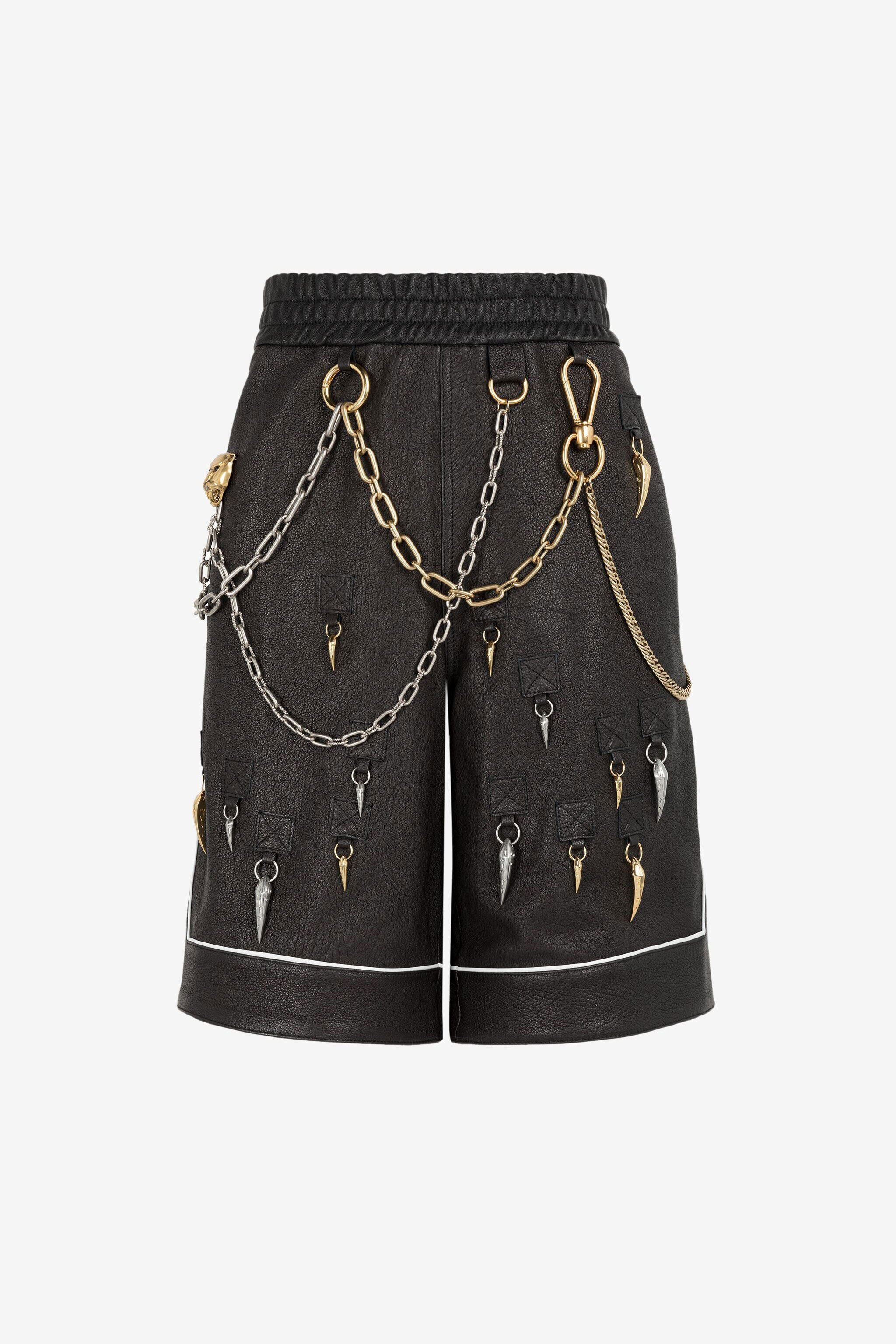 RC Shorts in pelle con zanne Nero ONP210-PN002