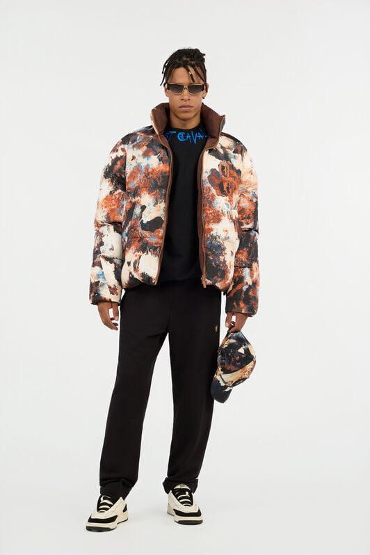 JC Reversible Tiger Camu Print Puffer Jacket BRUNETTE VFT121-VF187