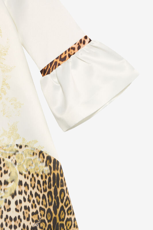 JU Milk White Dress with Jaguar Skin Inserts MILKY WHITE VJT10C-RDJ02