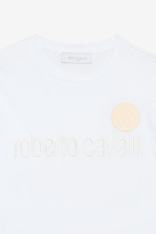 JU T-Shirt Con Lettering E Patch Bianco UJT60L-JD001