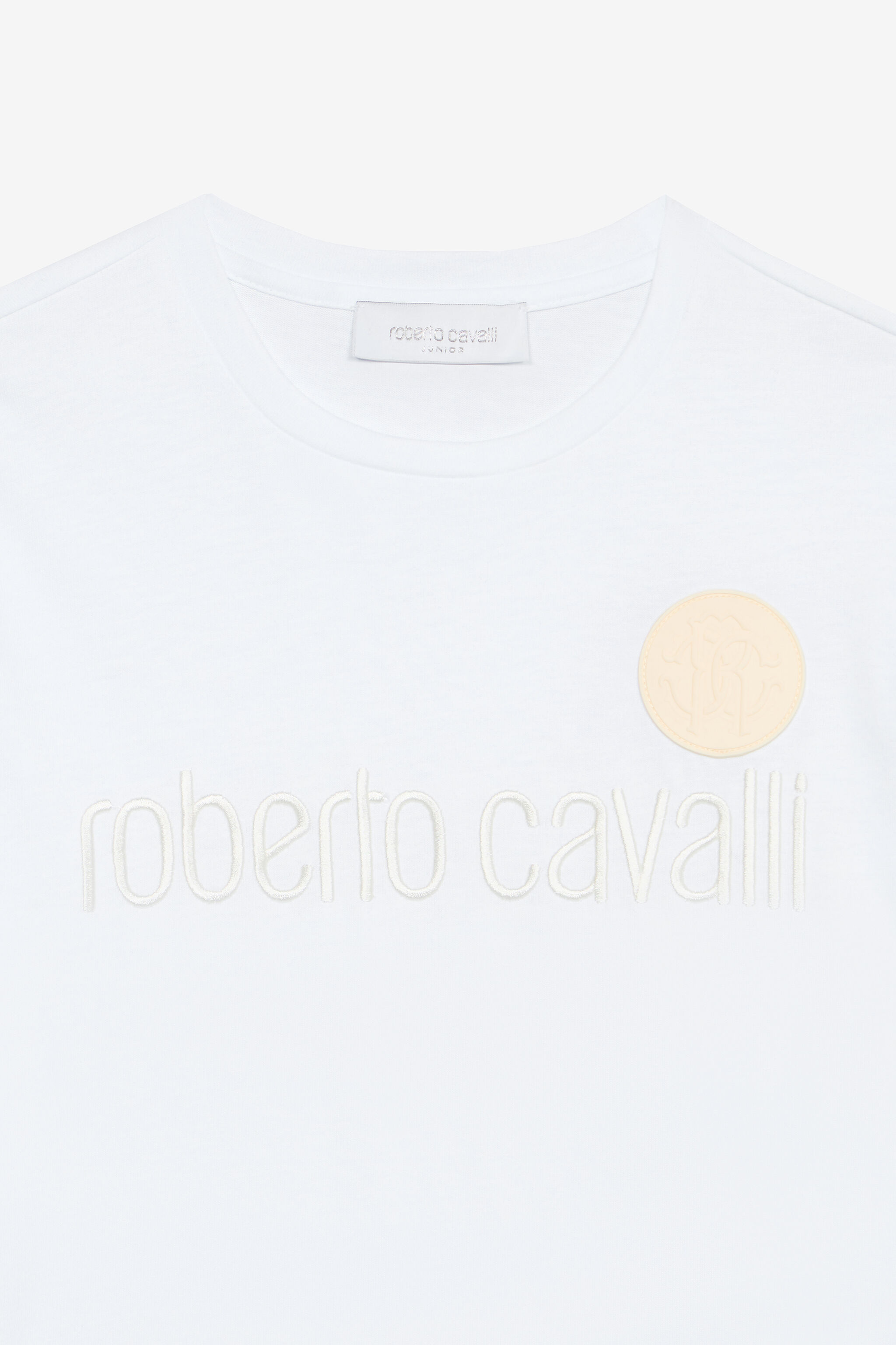 JU T-Shirt Con Lettering E Patch Bianco UJT60L-JD001