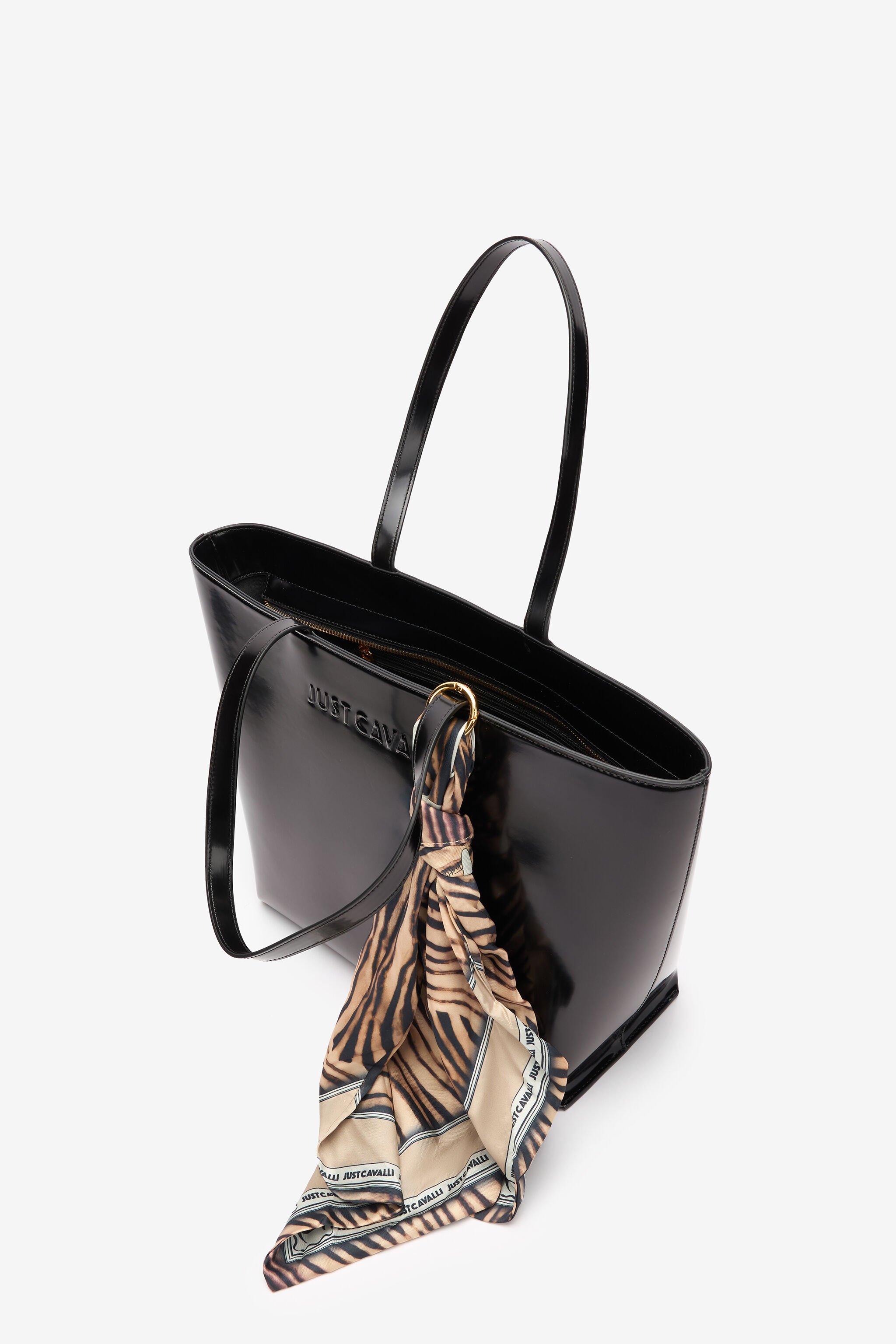 JC Shopper Bag With Scarf BLACK UFB091-UF460