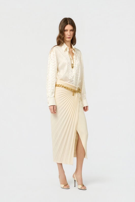 RC Ivory Midi Pleated Skirt IVORY WWT300-KU021