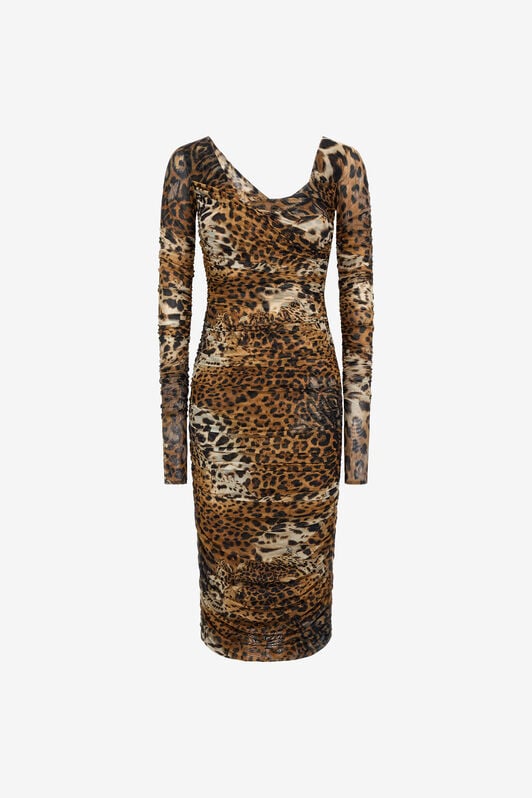 RC Stretch Jaguar Skin print dress RC Stretch Jaguar Skin print dress Marron SKT140-6HG34