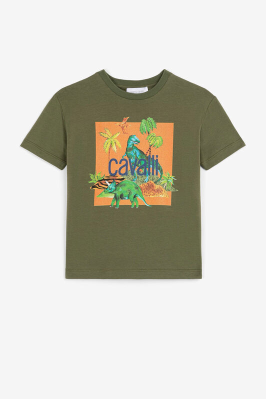 JU Dinosaur-Print T-Shirt Green QJT638-JV025