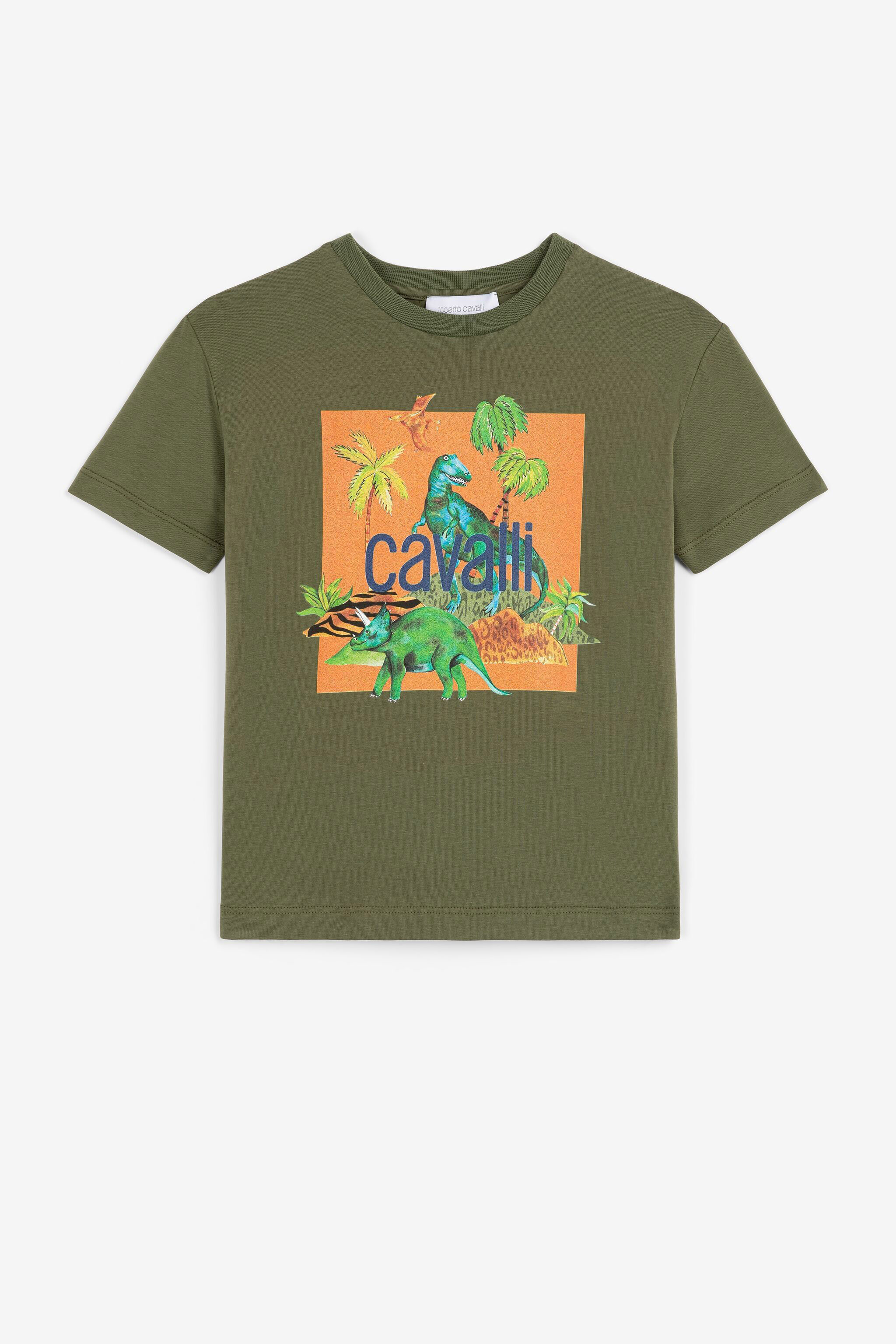 JU Dinosaur-Print T-Shirt Green QJT638-JV025