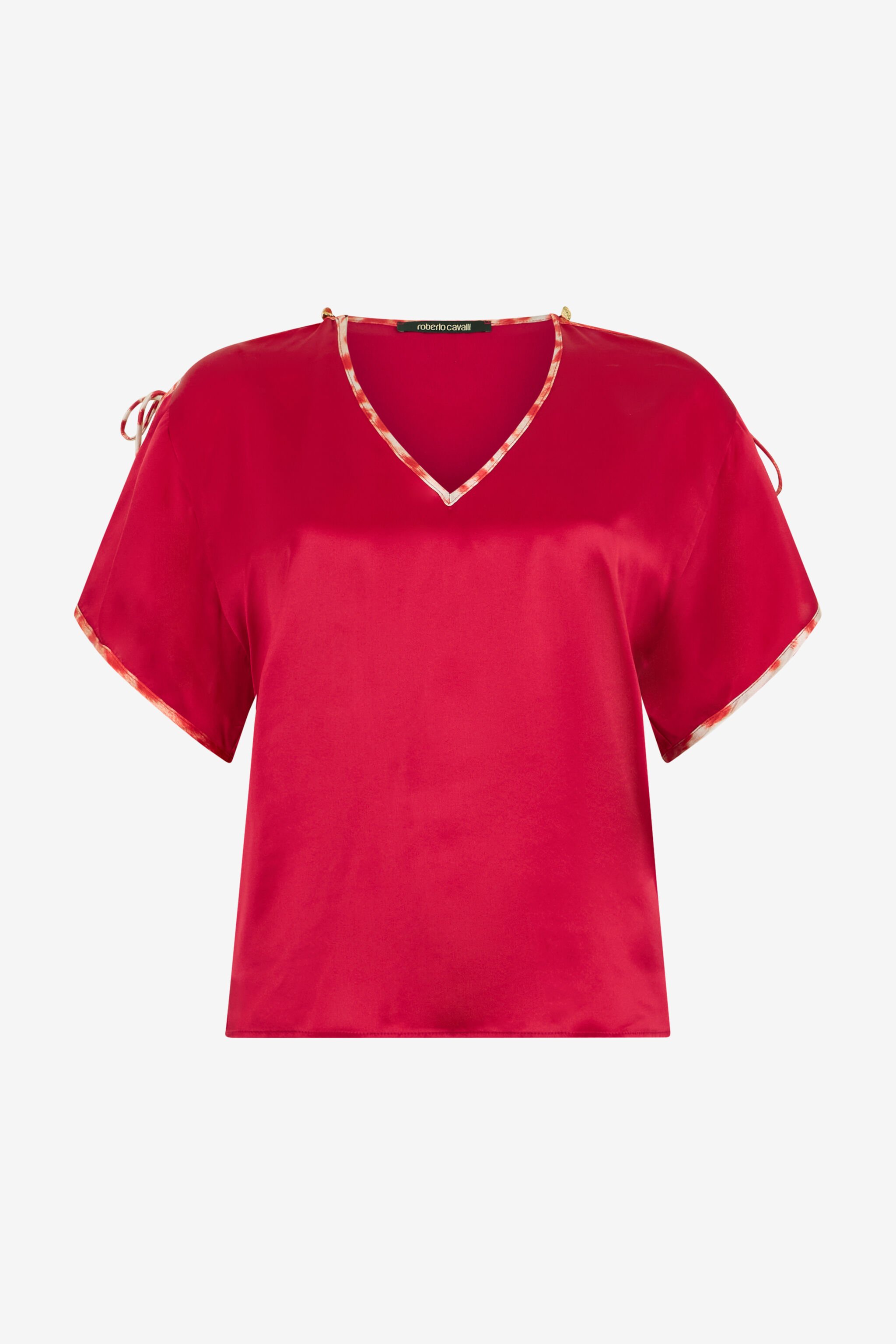 RC Red Silk Tie-Shoulder Top CHERRY SOT60E-SE005