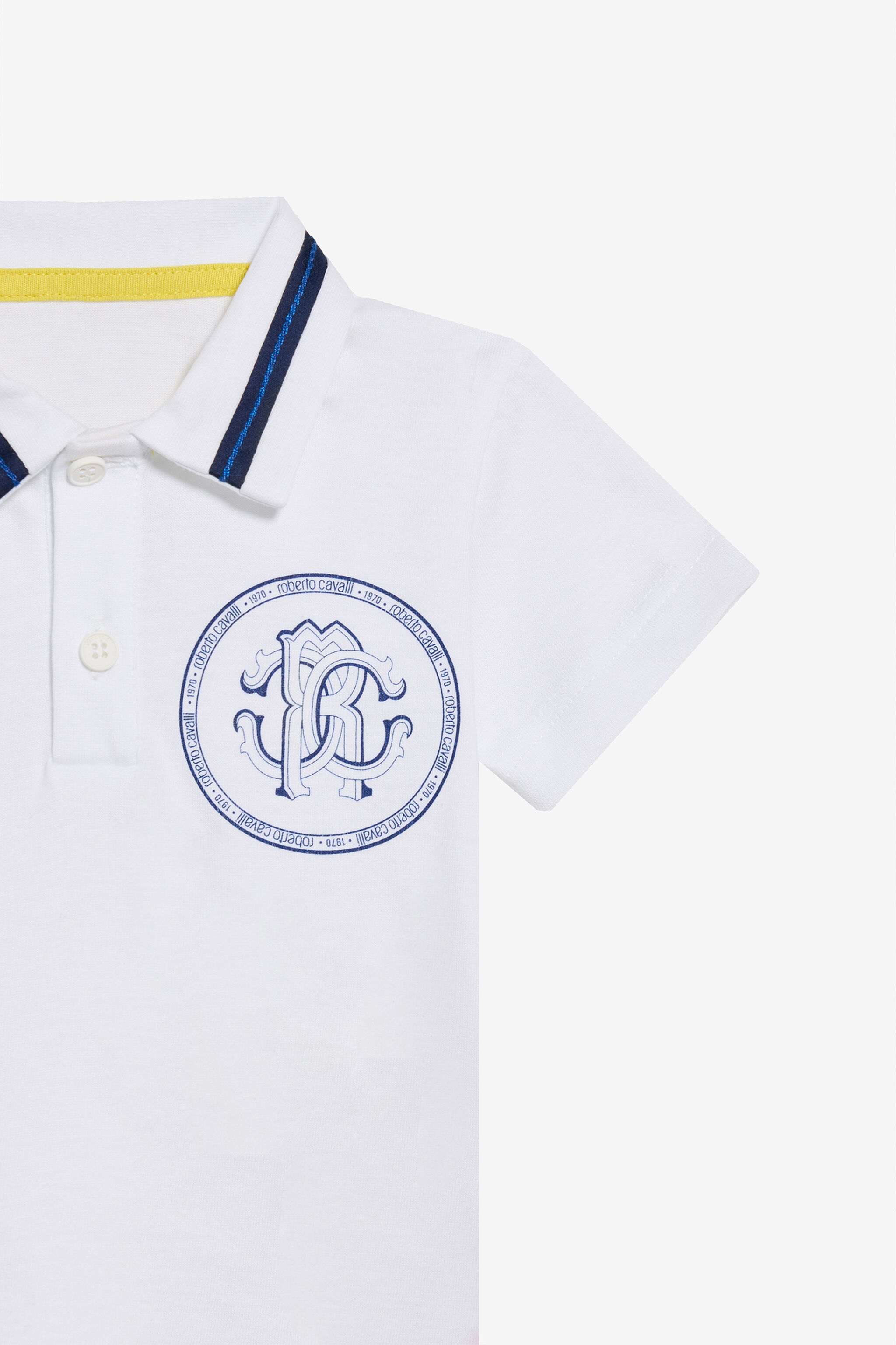 JU Weißes Poloshirt mit Monogram RC-Stickerei OPTICAL WHITE TJT644-JD001