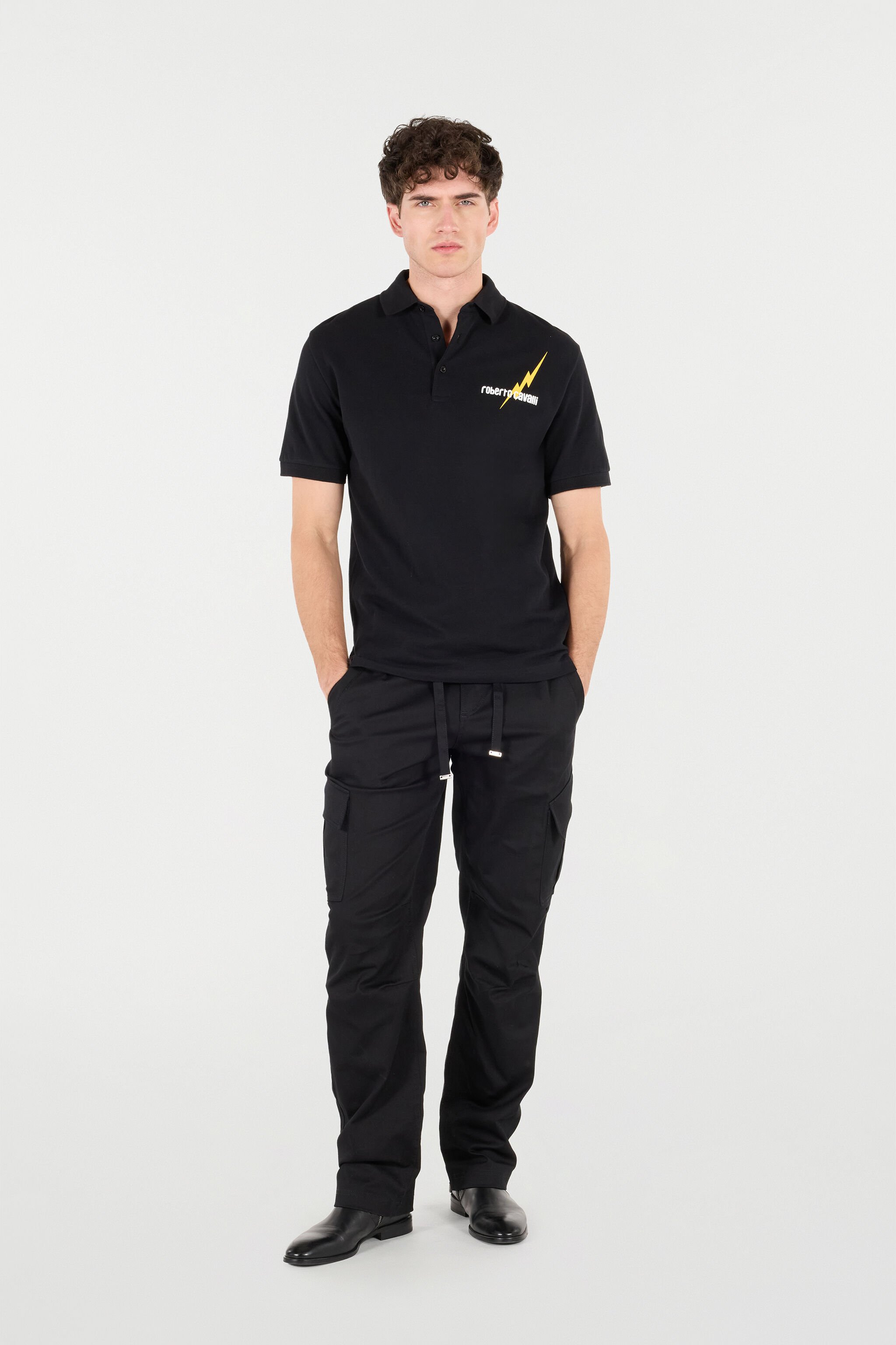 RC Stretch Cotton Pants With Drawstring Black URT235-FN061