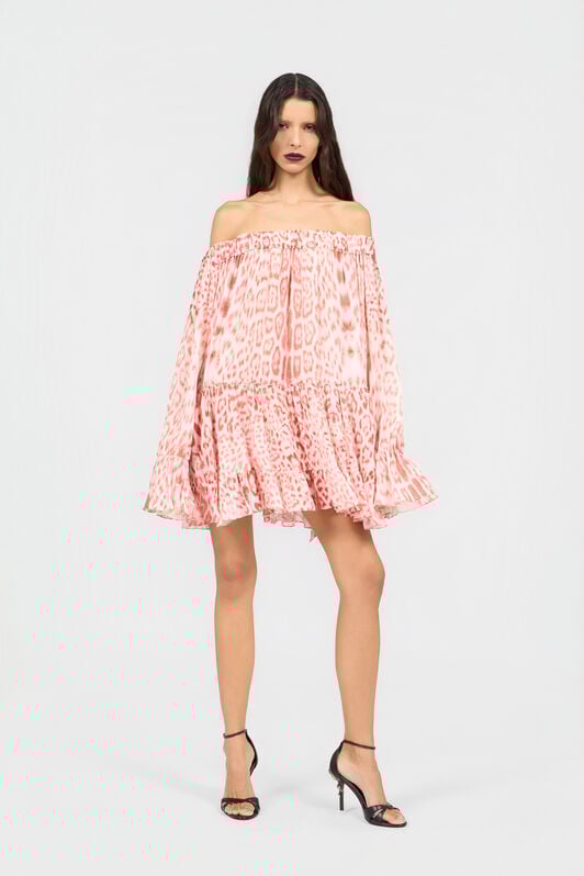 RC Jaguar Pink Print Mini Dress PINK XQT106-7HT23