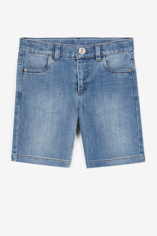 JU RC Monogram-Embroidered Denim Shorts JU RC Monogram-Embroidered Denim Shorts Dark blue QJJ208-DS015