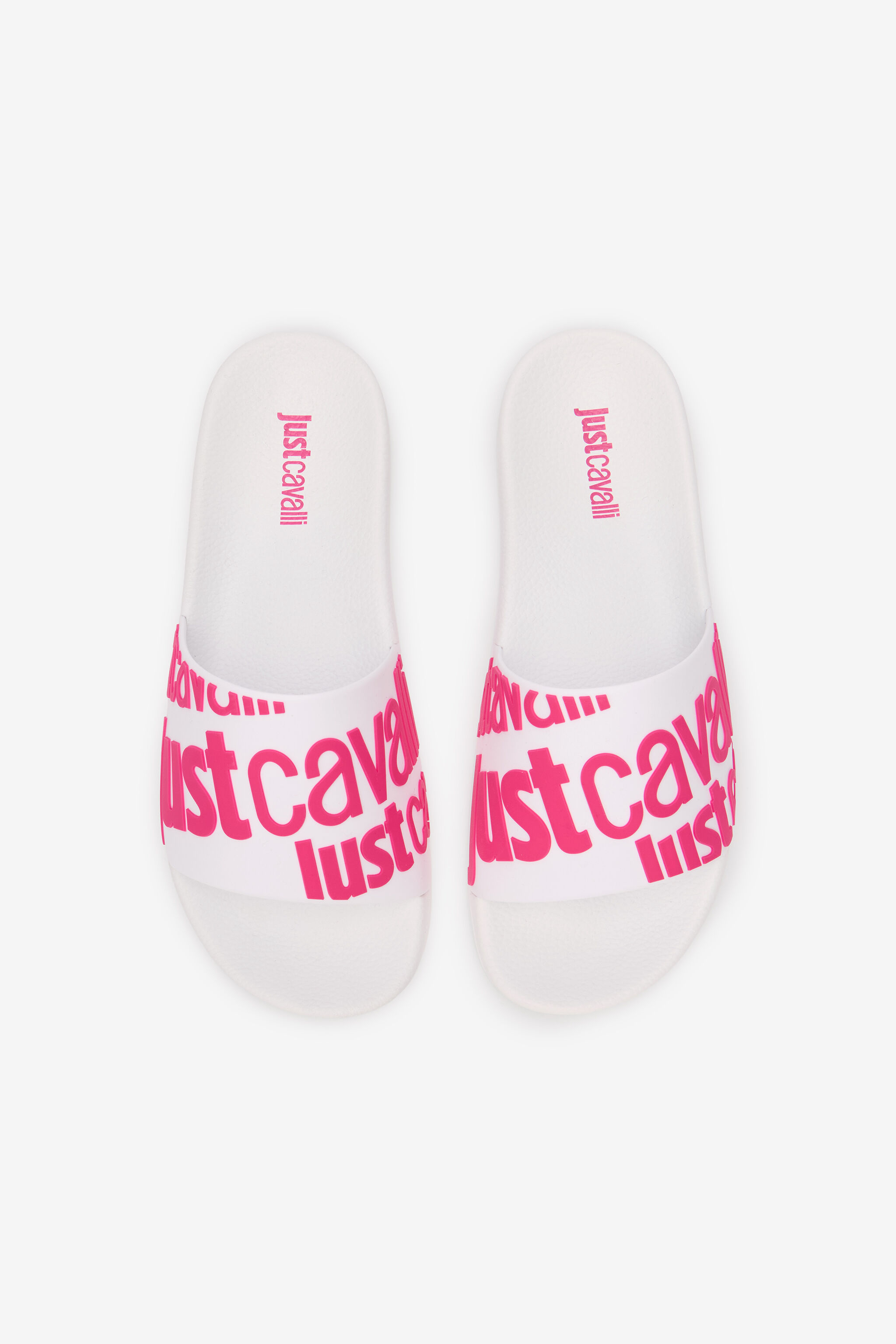 JC Weiße Slip-On Slides 003 BIANCO + 406 HOT Q61672-Q0575