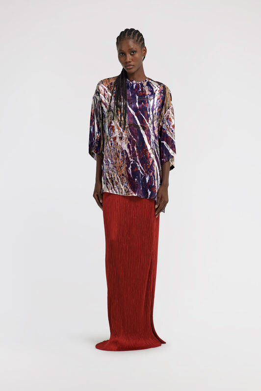 RC Marble print long T-shirt dress Purple TWT602-HEN22