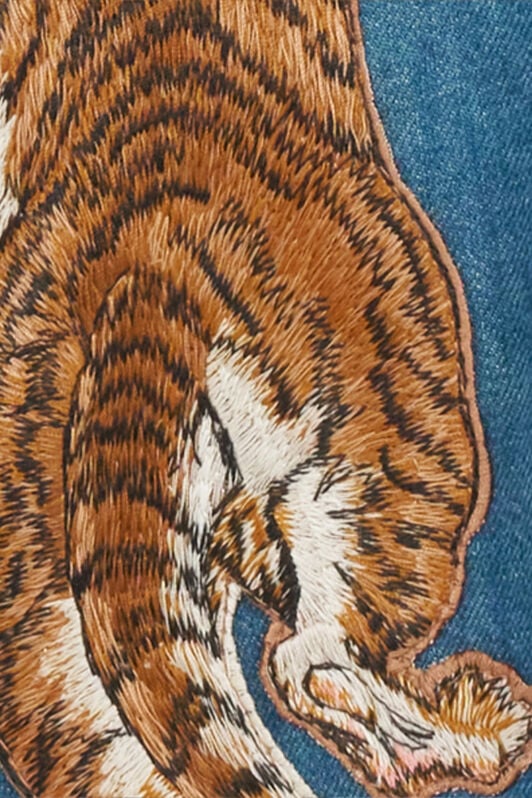 RC Camicia in Denim con Ricamo Tigre ENDLESS SKY WNJ72B-DAR37