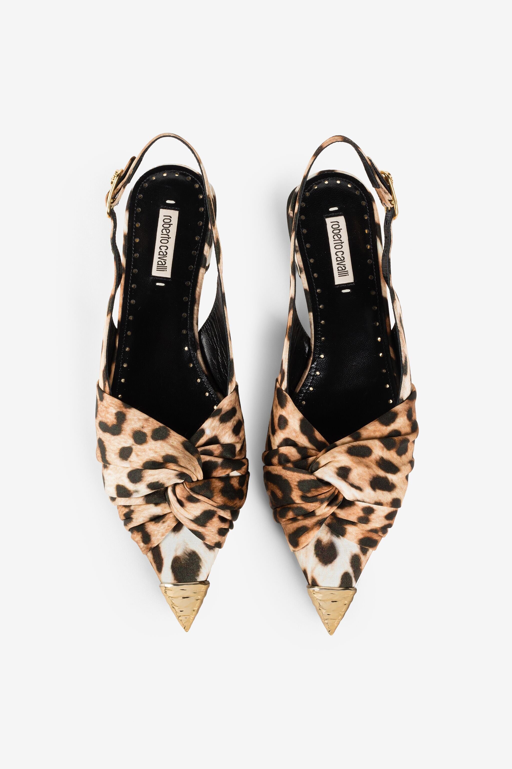 RC Le Pettegole Jaguar-Print Slingback Mules Light Brown RKS018-SE180