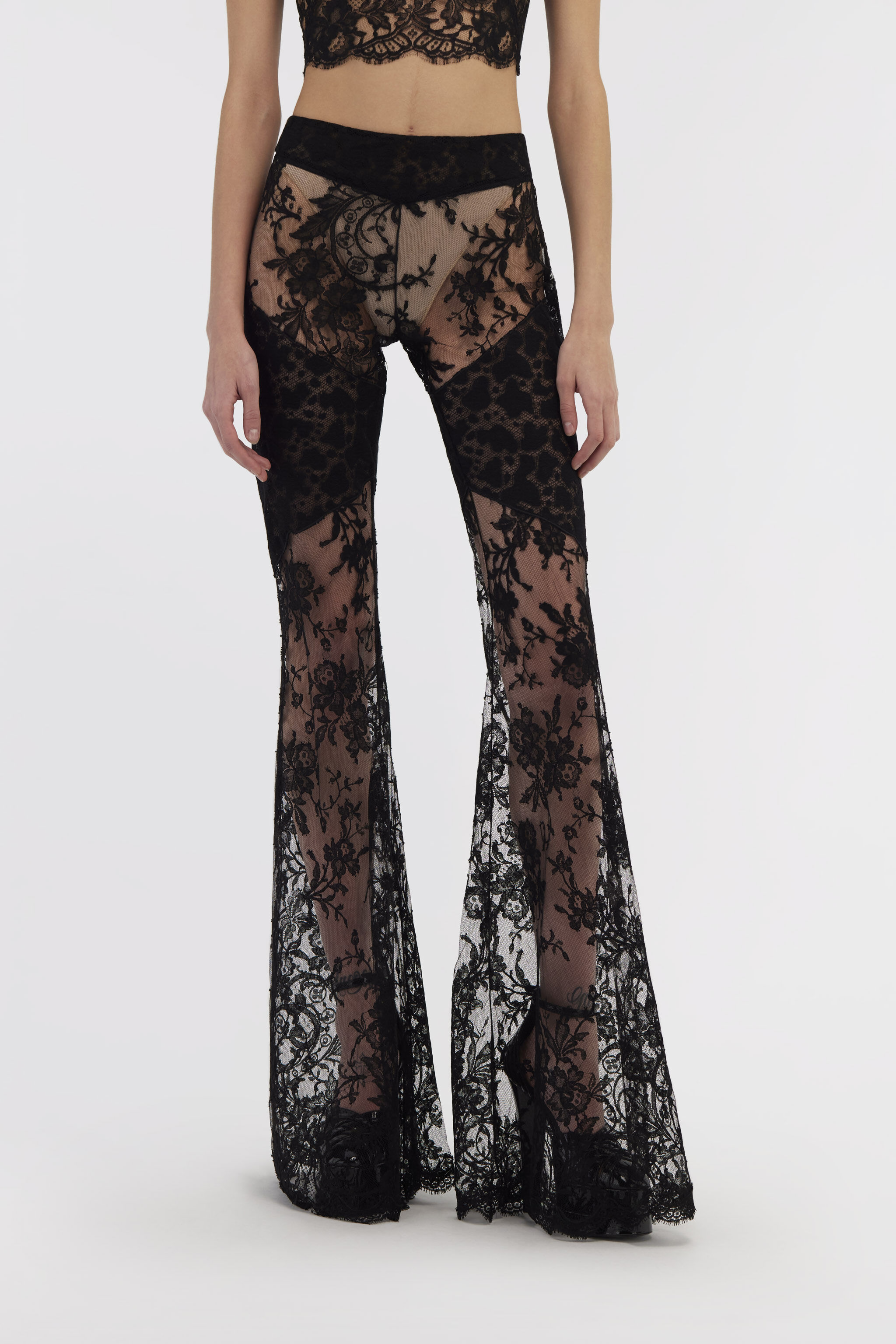 RC Black Flare Transparent Trousers Black RWT201-RP003